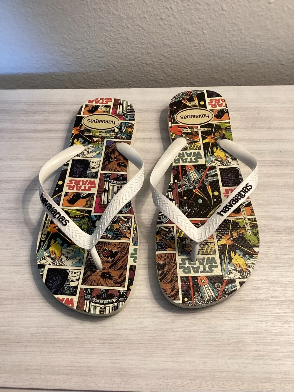 Havaianas Mens Star Wars Flip Flips- Chewbacca /R2D2/ Darth Vader Sz 11/12